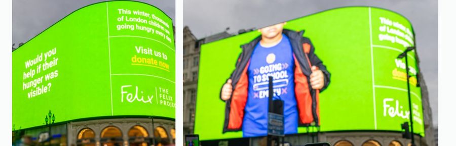 Making Hunger Visible on Piccadilly Lights